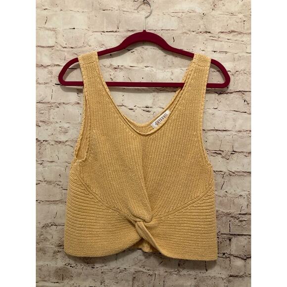 Shayanne Top Women XL Crochet Twist Front Peach Orange Sleeveless Cropped Cotton - Picture 1 of 12